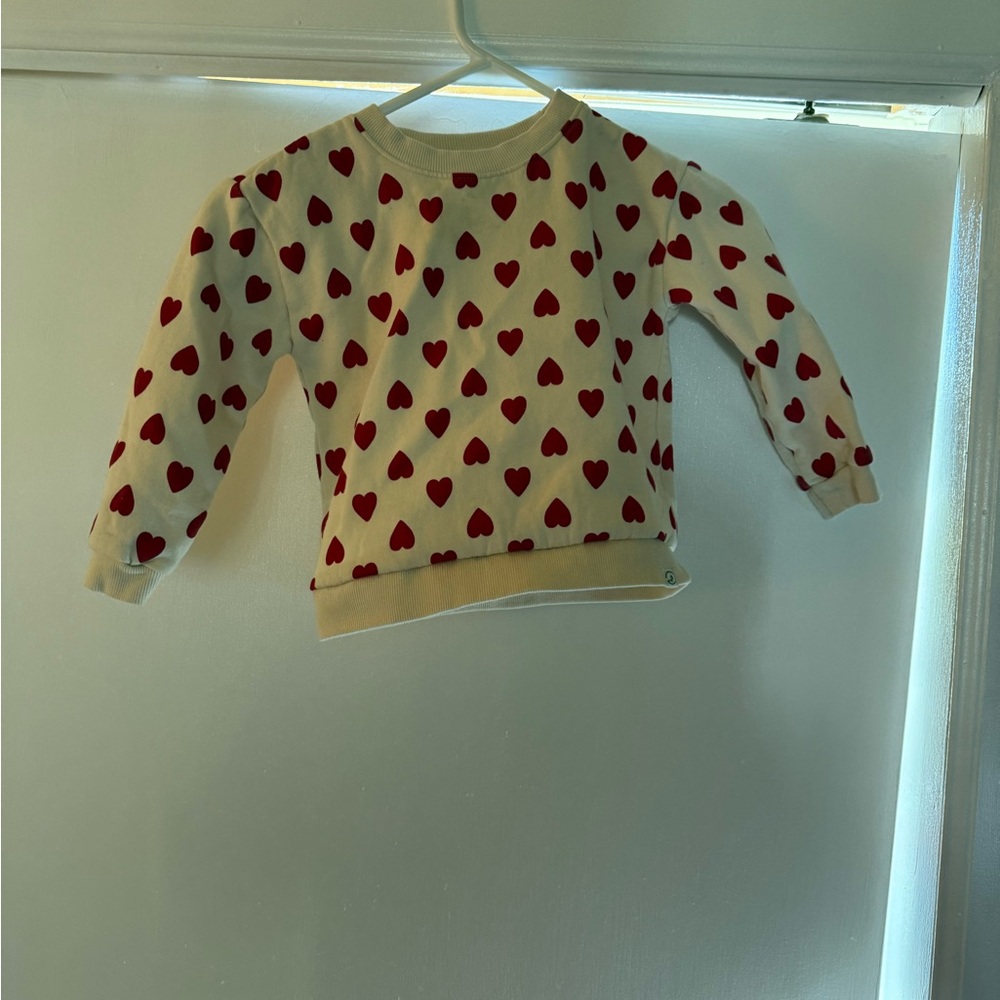 Carter's Cozy White and Red Heart Hoodie